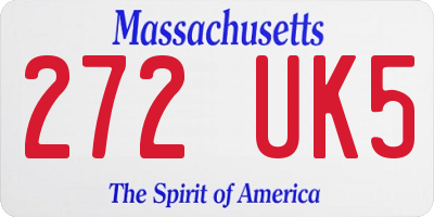 MA license plate 272UK5