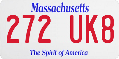 MA license plate 272UK8