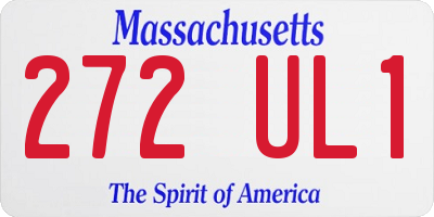 MA license plate 272UL1