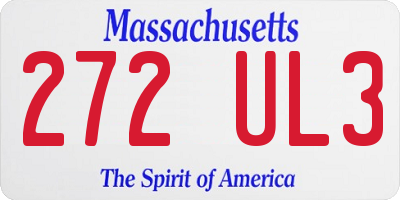 MA license plate 272UL3
