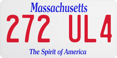 MA license plate 272UL4