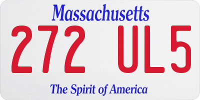 MA license plate 272UL5