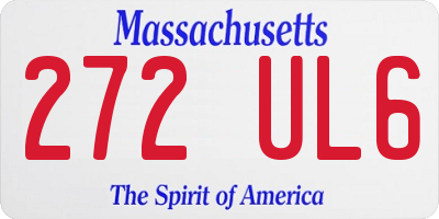 MA license plate 272UL6