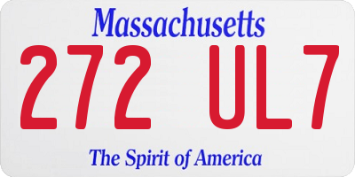 MA license plate 272UL7