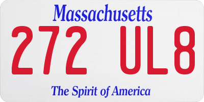 MA license plate 272UL8