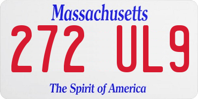 MA license plate 272UL9