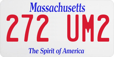 MA license plate 272UM2