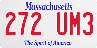 MA license plate 272UM3