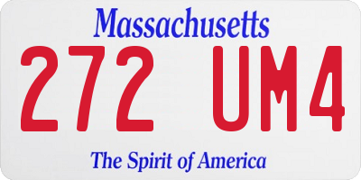 MA license plate 272UM4