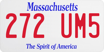 MA license plate 272UM5
