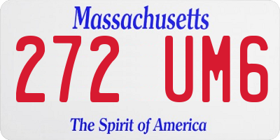 MA license plate 272UM6