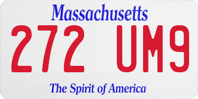 MA license plate 272UM9