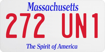 MA license plate 272UN1