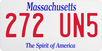 MA license plate 272UN5