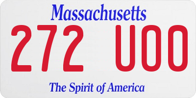 MA license plate 272UO0