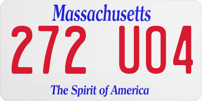 MA license plate 272UO4