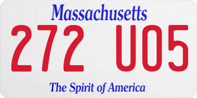 MA license plate 272UO5