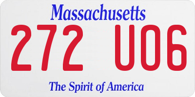 MA license plate 272UO6