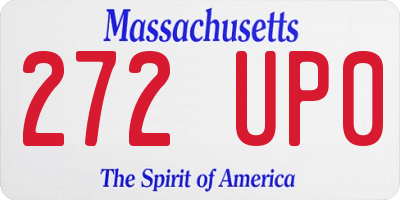 MA license plate 272UP0