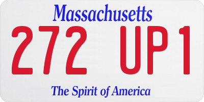MA license plate 272UP1
