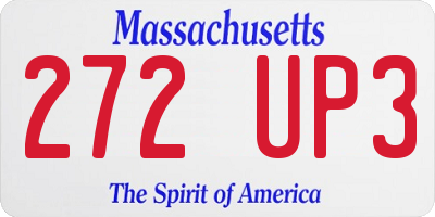 MA license plate 272UP3