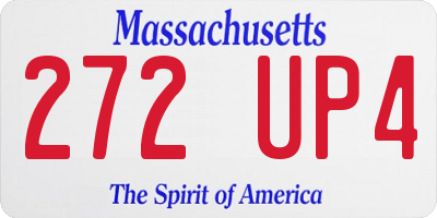 MA license plate 272UP4