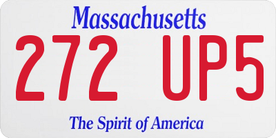 MA license plate 272UP5