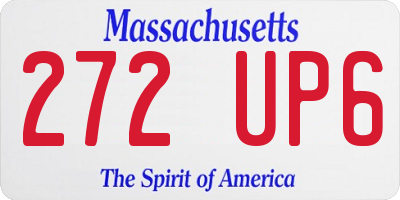 MA license plate 272UP6