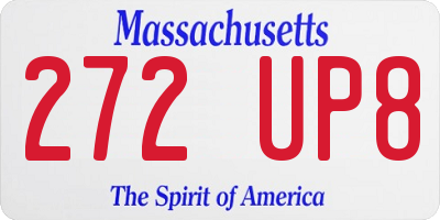 MA license plate 272UP8