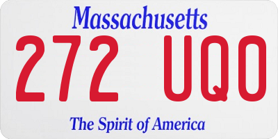 MA license plate 272UQ0