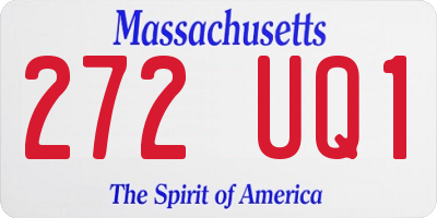 MA license plate 272UQ1