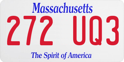 MA license plate 272UQ3