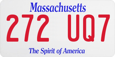 MA license plate 272UQ7