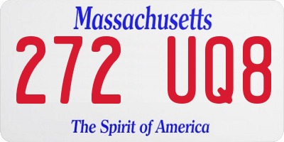 MA license plate 272UQ8