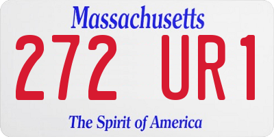 MA license plate 272UR1