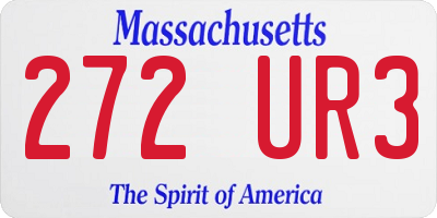MA license plate 272UR3