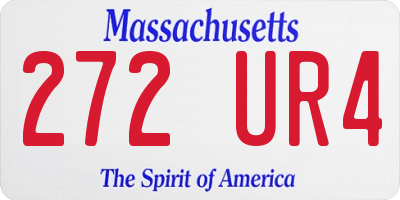 MA license plate 272UR4