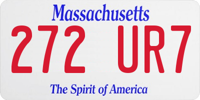 MA license plate 272UR7