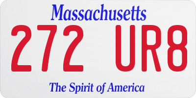 MA license plate 272UR8