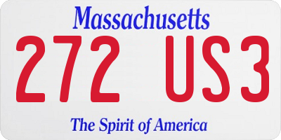 MA license plate 272US3
