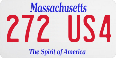 MA license plate 272US4