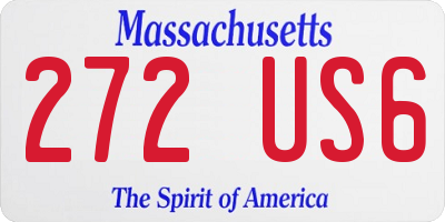MA license plate 272US6