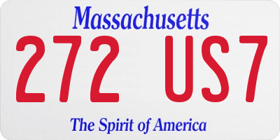 MA license plate 272US7