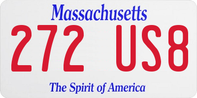 MA license plate 272US8