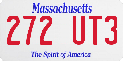 MA license plate 272UT3