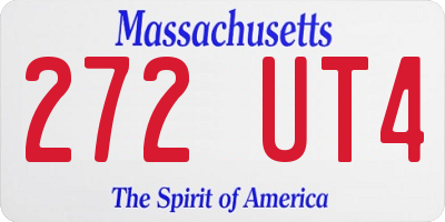 MA license plate 272UT4