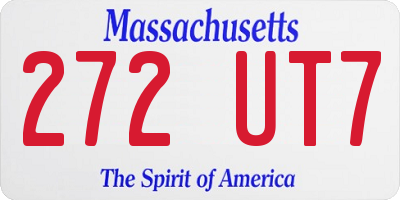 MA license plate 272UT7