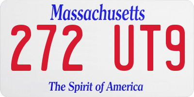 MA license plate 272UT9