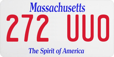 MA license plate 272UU0