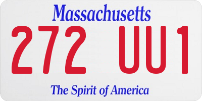 MA license plate 272UU1